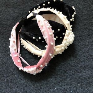 ZARA Cloth Twisted Pearl Headband - 3 pack